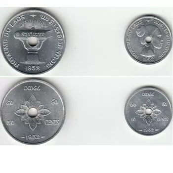 10 центов/ 50 центов (Лаос), 1 нгвей (Замбия), Монеты и банкноты №86
